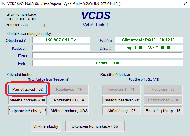 Sensor kvality vzduchu vw Touran